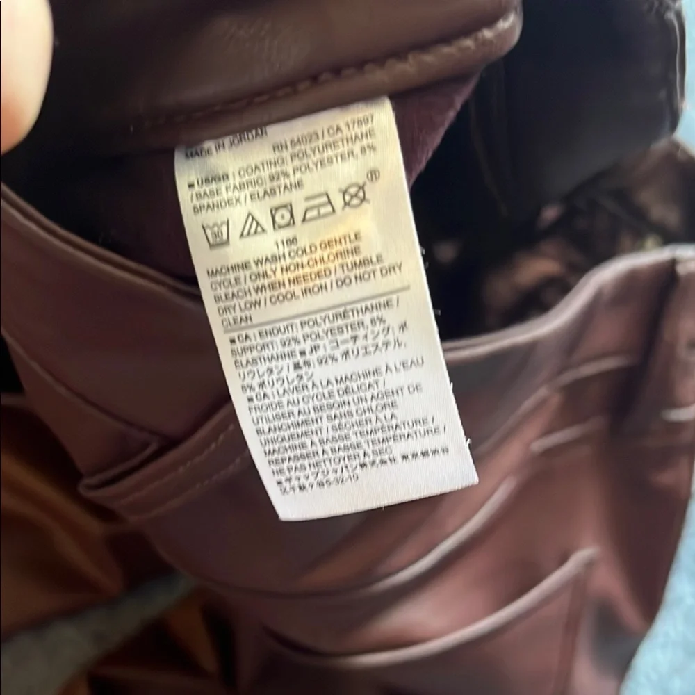 Banana Republic Brown VEGAN LEATHER LOW-RISE BOOTCUT PANT - Picture 6 of 6